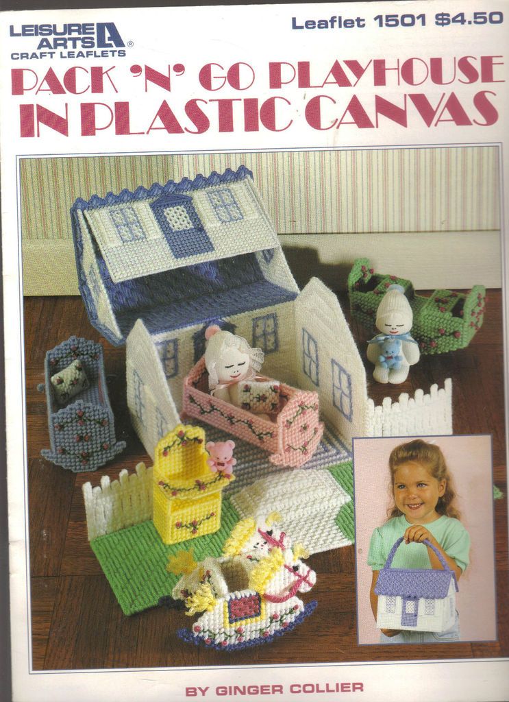 LEISURE ARTS PACK N GO PLAYHOUSE IN PLASTIC CANVAS #1501 1993 10PP