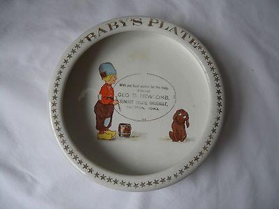 semi porcelain baby s plate with stars 7 inches diameter