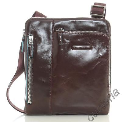 PIQUADRO Shoulder Pocketbook double frontal zip Genuine Leather Brown 