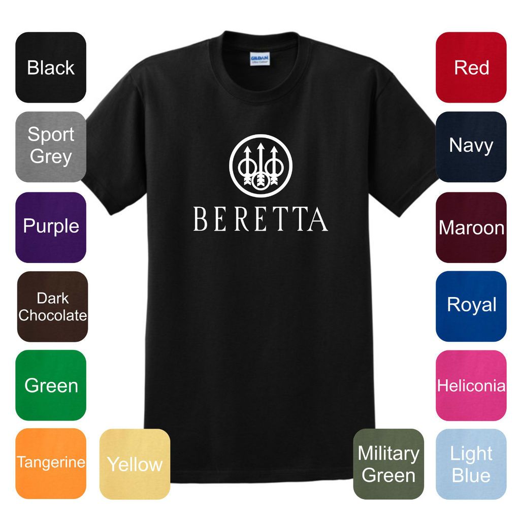 BERETTA T SHIRT 92 9mm Sig Guns Pistol Firearm Hunting Ammo Magazine 