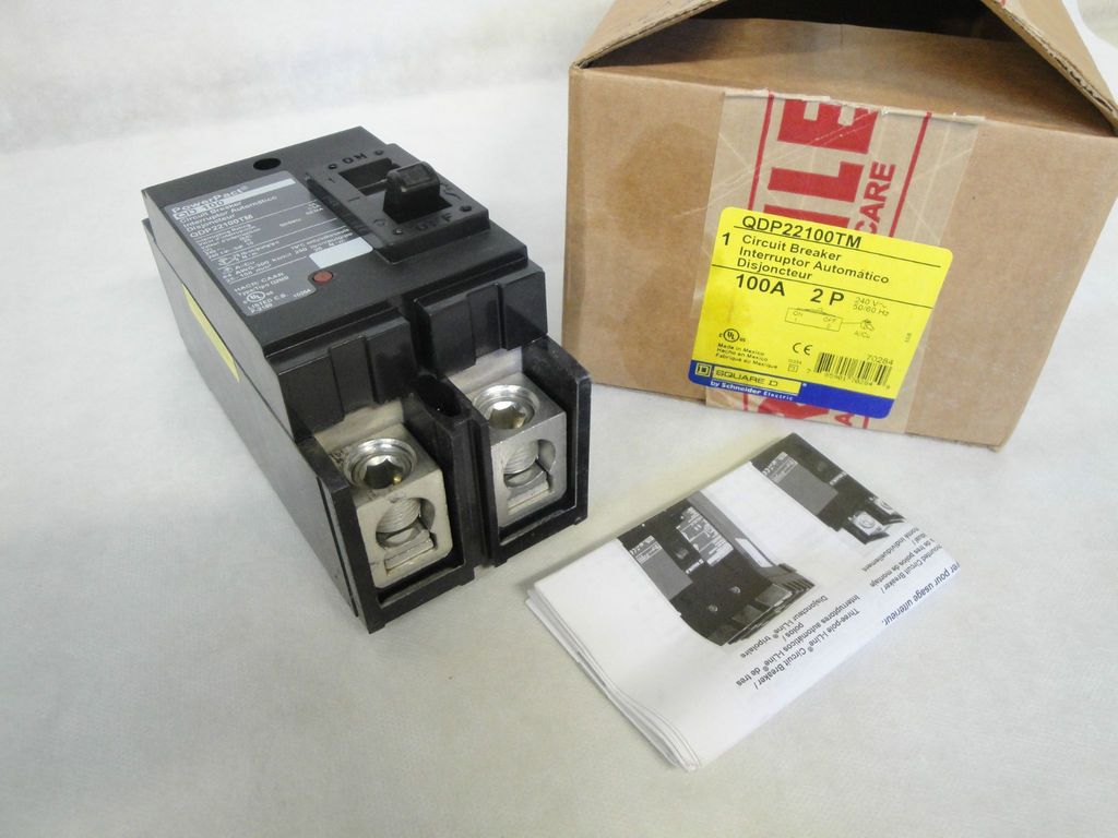 NEW IN BOX SQUARE D QDP22100TM CIRCUIT BREAKER 2 POLE 100 AMP