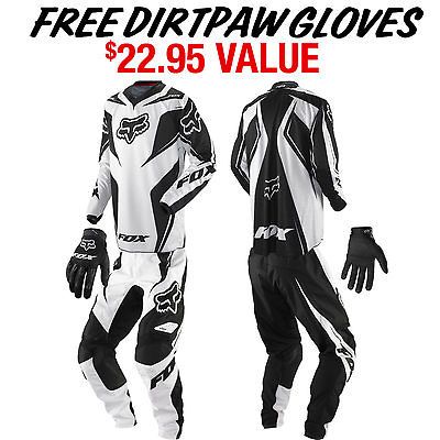 2012 FOX RACING 180 (34/XL/L) BLK PANT&JERSEY FREE GLOVE MOTORCYCLE 