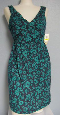 Belle du Jour LARGE Zipper Back Dress Navy & Teal NWT $32