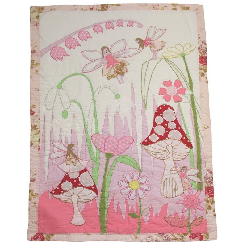 girls pink red cotton fairy patchwork quilt bedspread more options