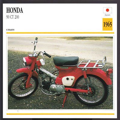 1965 honda 90 ct 200 motorcycle picture atlas spec card