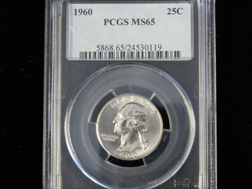 1960 washington quarter ms65 pcgs 65 mint state one day