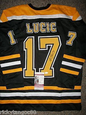 MILAN LUCIC BOSTON BRUINS AUTOGRAPHED HOCKEY JERSEY JSA COA,,,