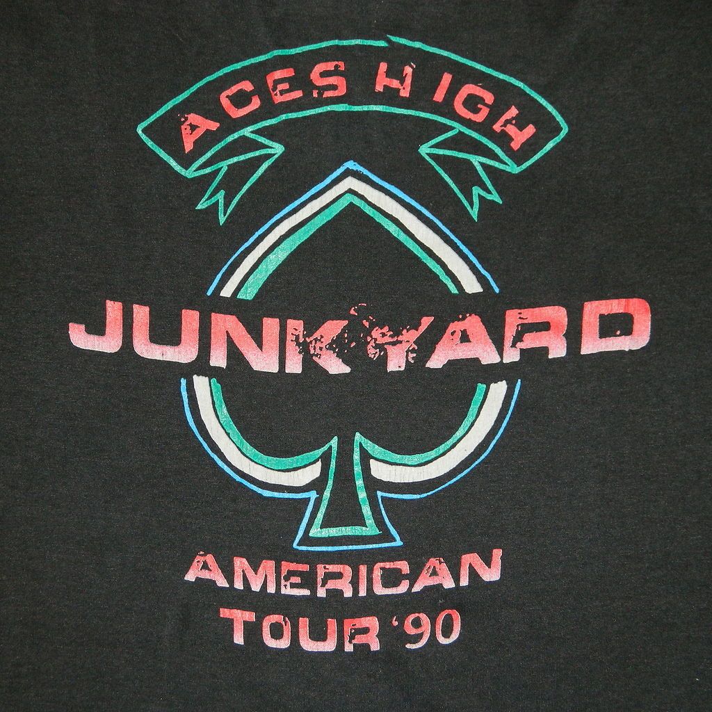 VTG JUNKYARD 1990 ACES HIGH TOUR T SHIRT XL CONCERT minor threat guns 