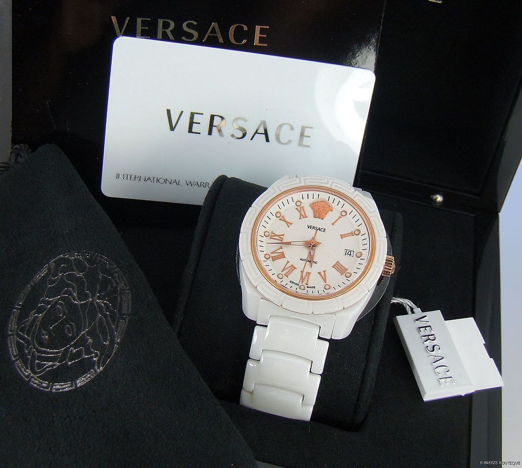 VERSACE Womens 01AC1D001 SC01 DV ONE White Ceramic SWISS Automatic 