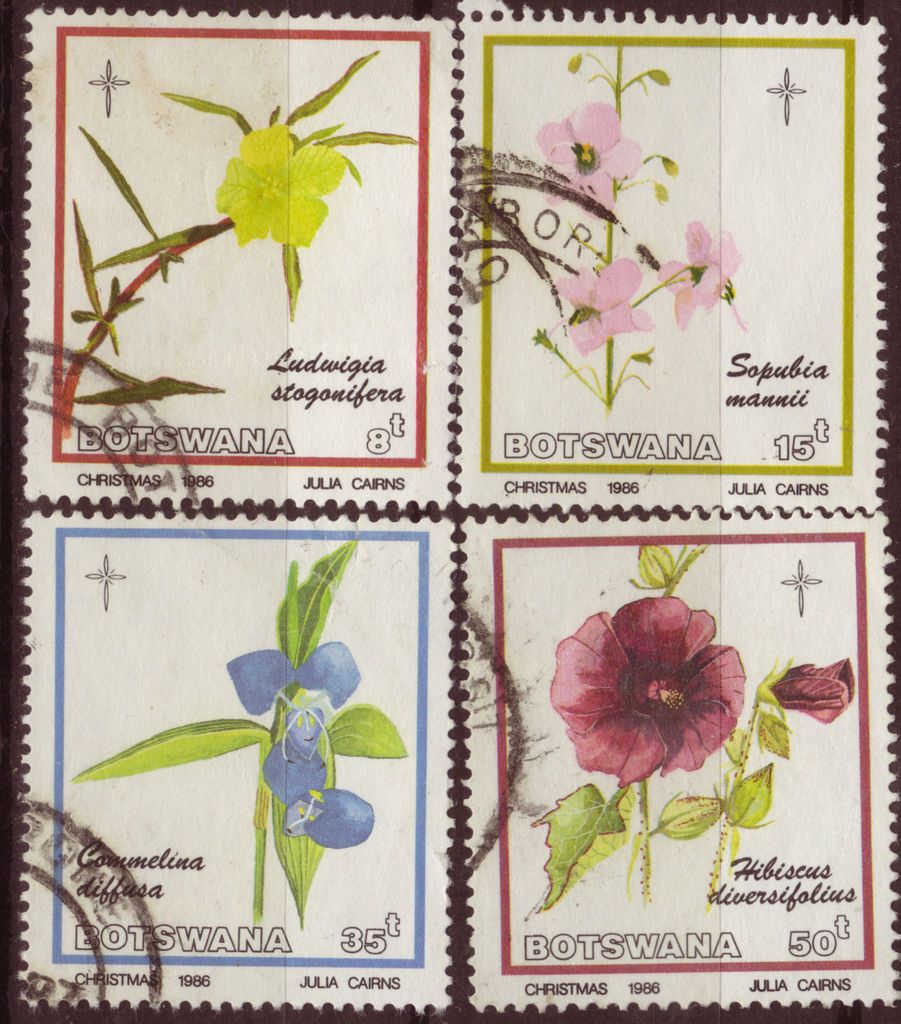 BOTSWANA 1986 CHRISTMAS Okavongo Swamp Flowers Sc389 92 Complete Use 