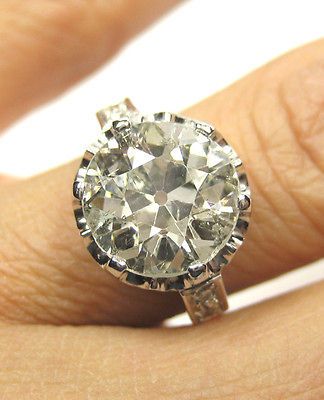 85CT 1920s EDWARDIAN ANTIQUE VINTAGE SOLITAIRE DIAMOND ENGAGEMENT 