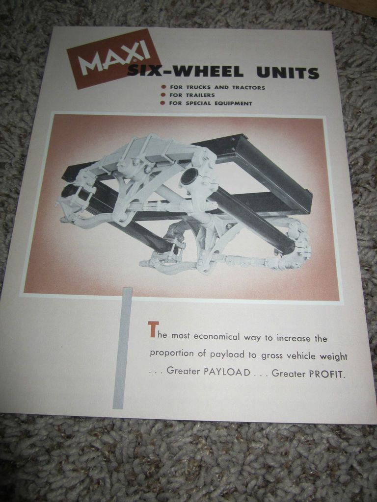 MAXI SIX WHEEL UNITS FOR TRUCKS 1950S SALES BROCHURE TEAMSTERS 