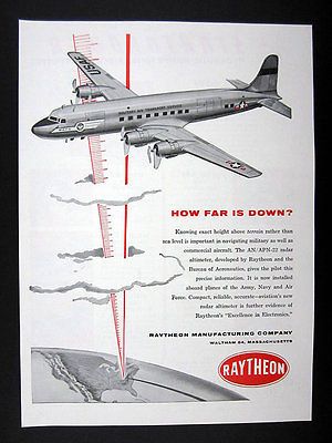 Raytheon AN APN 22 Radar Altimeter Air Force MATS Aircraft 1955 Ad 