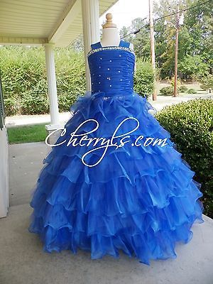 TIFFANY PRINCESS 13311 Royal Size 6 GIRLS NATIONAL PAGEANT DRESS 