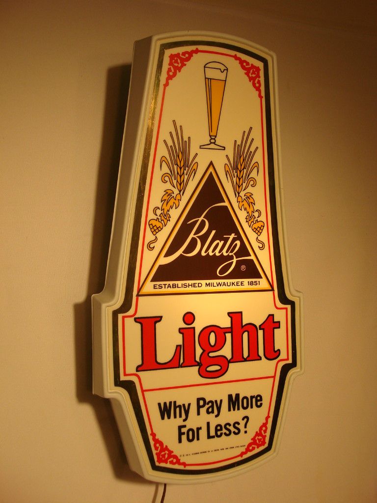 B4 BLATZ BEER SIGN LIGHTED BAR VINTAGE OLD BREWERY LIGHT PUB BAR 