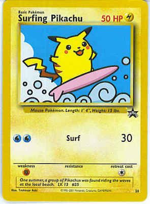 surfing pikachu 28 m nm promo pokemon 