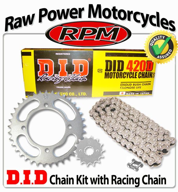 Honda XR80 1979 1984 DID Chain Kit Complete (Long Life Chain) 420