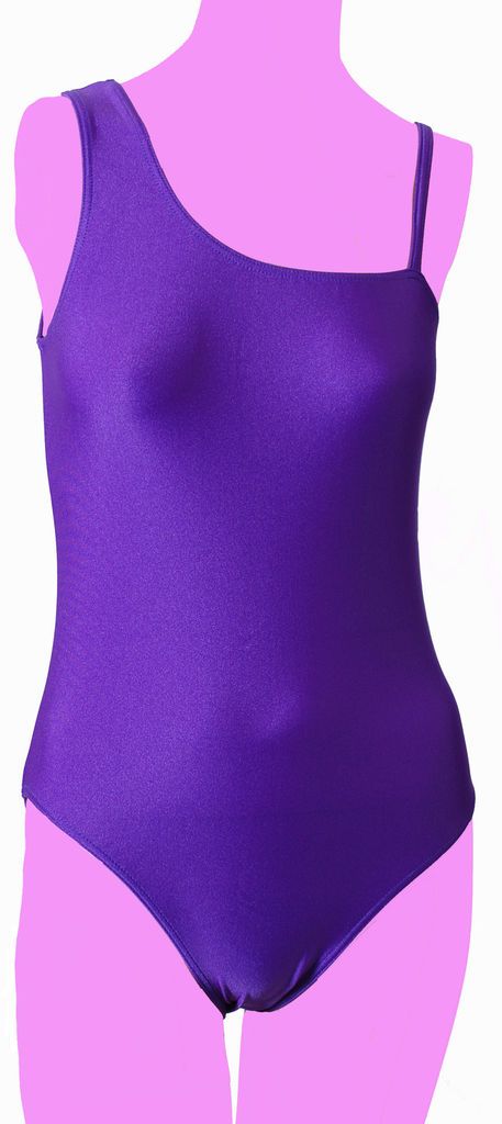 lycra leotard one shoulder plain front ballet colours more options