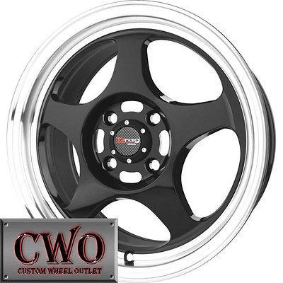 15 Black Drag DR 23 Wheels Rims 4x100 4 Lug Civic Mini Miata Cobalt XB 