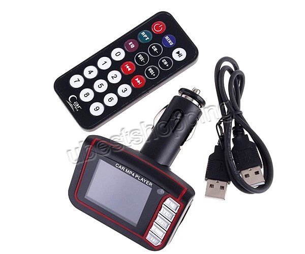 New 1 7 LCD Car  MP4 Player USB FM Transmitter SD MMC Remote 