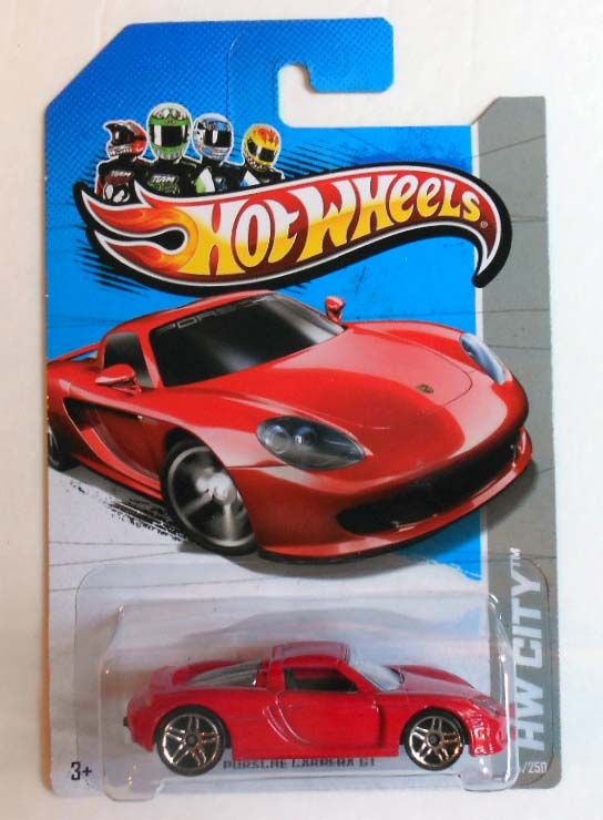 HOT WHEELS 2013 #4 HW CITY PORSCHE CARRERA GT RED W/ PR5S MOC