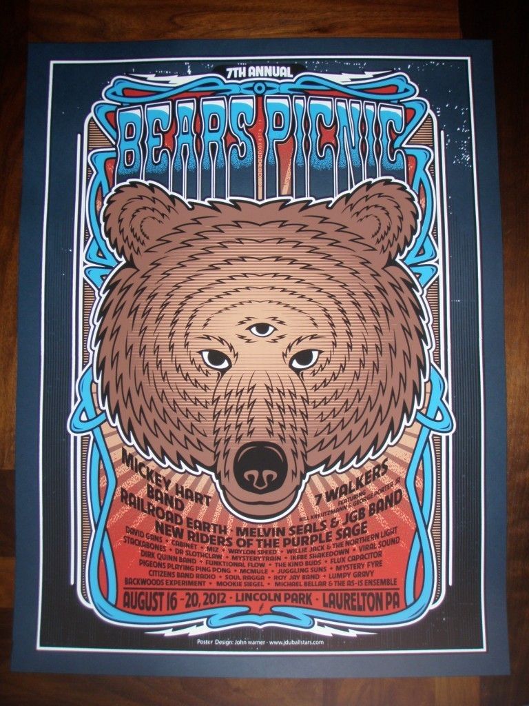    festival poster SIGNED proof Grateful Dead Owsley LSD 420 Furthur