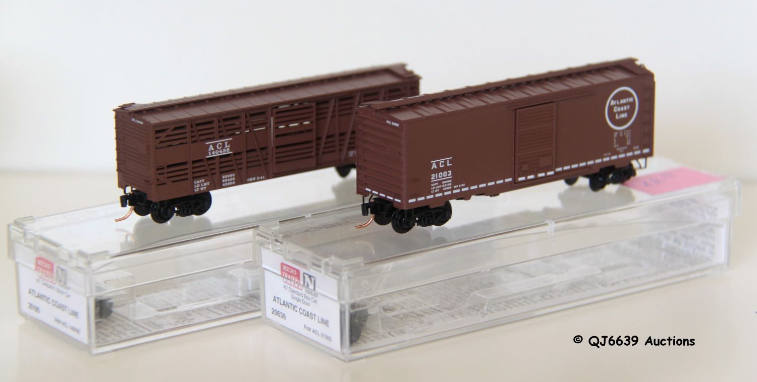 Scale 1 160 Microtrains Pair of Freight Cars Atlantic Coast Line ACL 