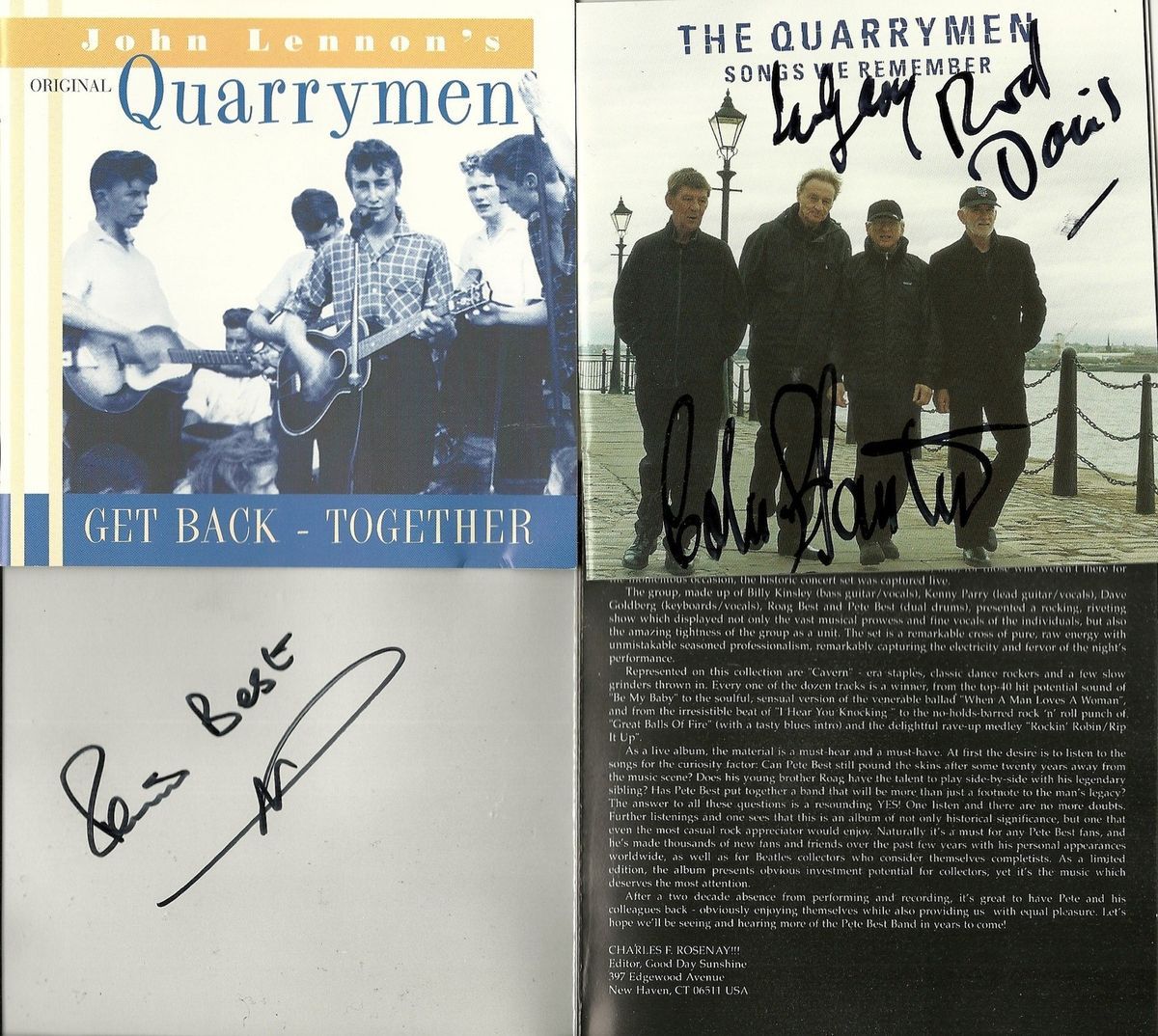   BEATLES PETE BEST THE QUARRYMEN RARE CD LOT & AUTOGRAPHED THE ADELPHI