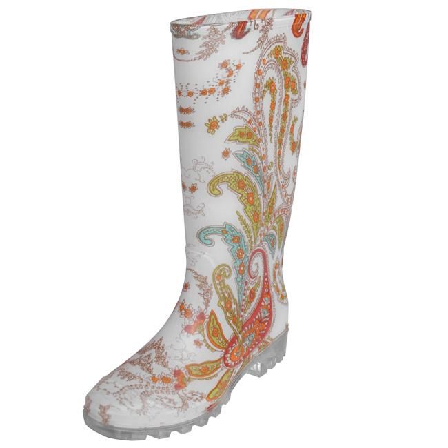 Designs Womens Paisley Print Rain Boots