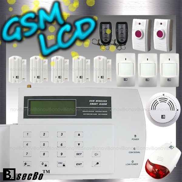    Display Wireless GSM SMS Security Inturder Alarm System with Keypad