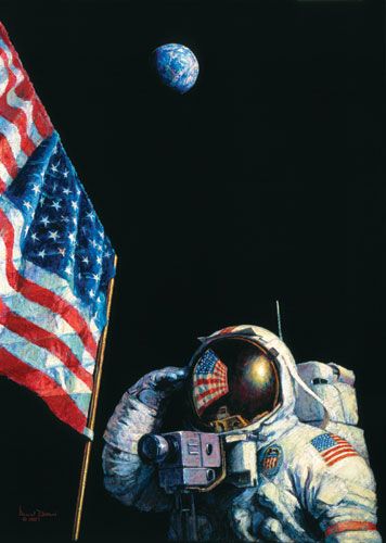 Alan Bean AMERICAN SUCCESS STORY giclee canvas, John Young Astronaut 