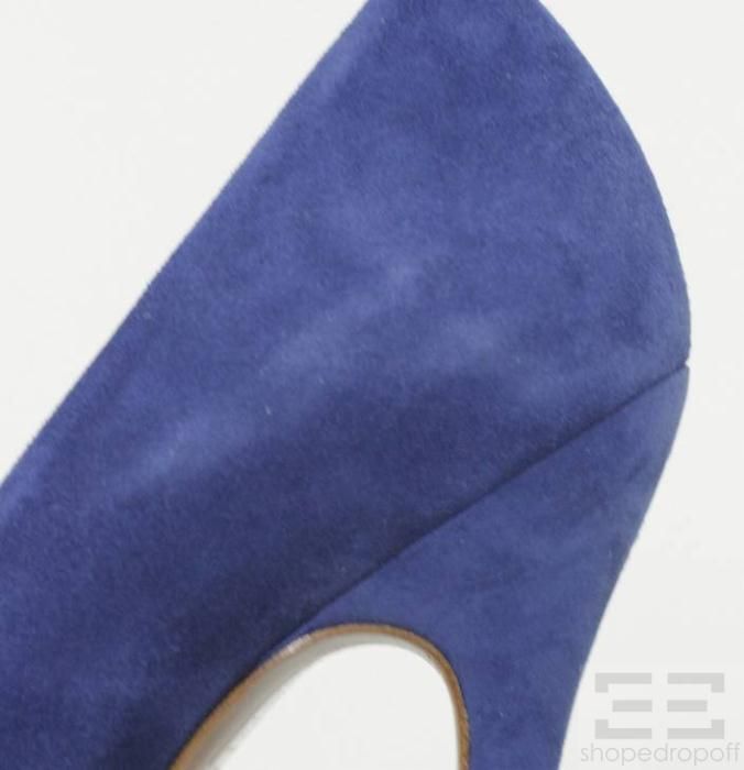 Alexandre Birman Cobalt Blue Suede Platform Heels Size 7 5