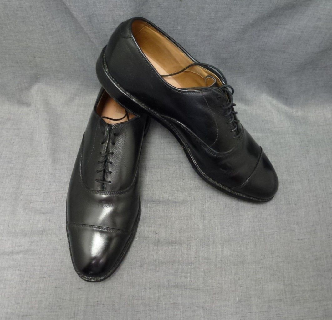 Men Allen Edmonds Park Ave Black Leather Lace Dress Shoe 10C Narrow 