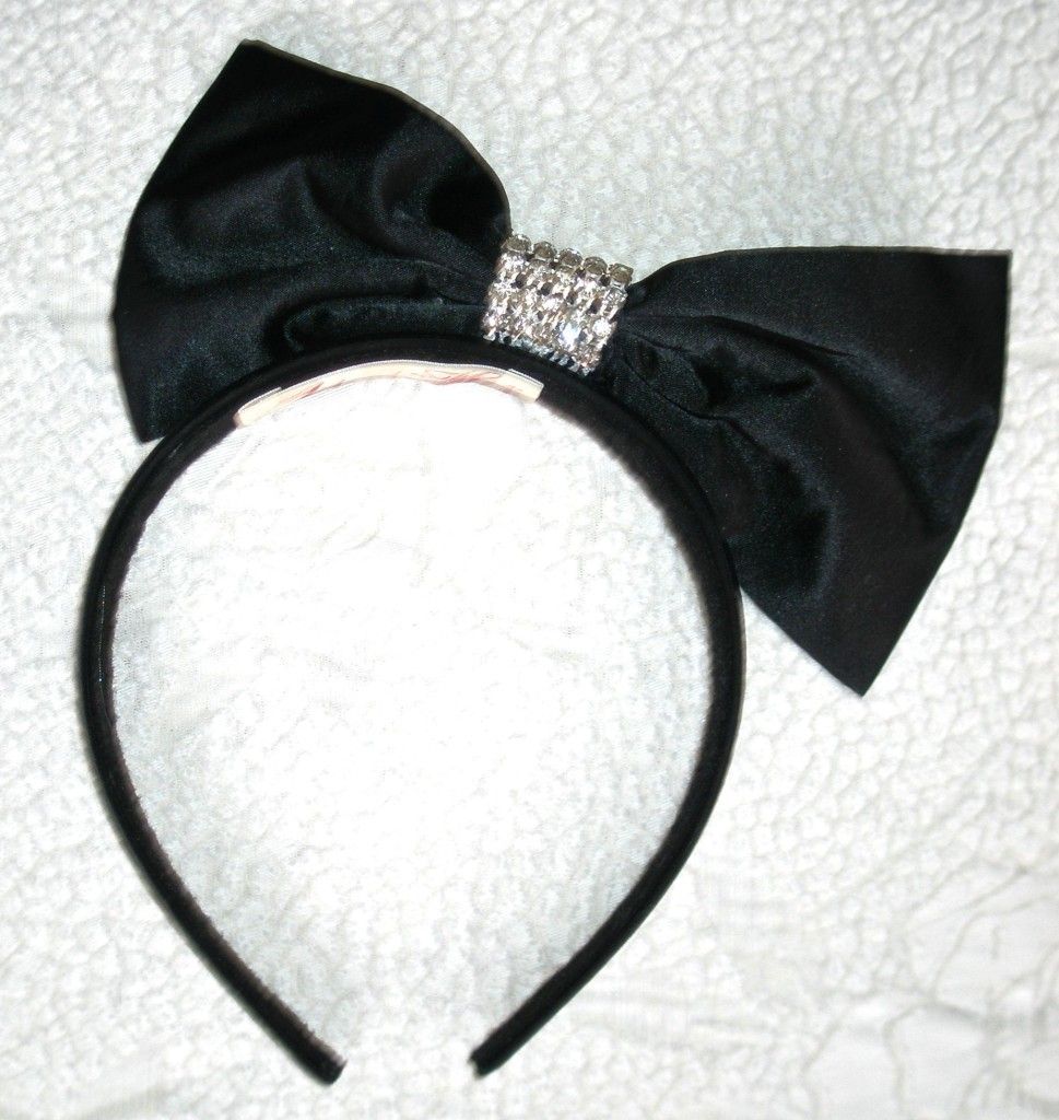 ALANNAH HILL My Racey Little Heart Headband Fascinator Black Diamantes 