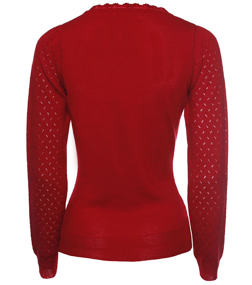 ALANNAH HILL She Kissed Everyone Jumper (Cherry) Size10  *RRP $189 