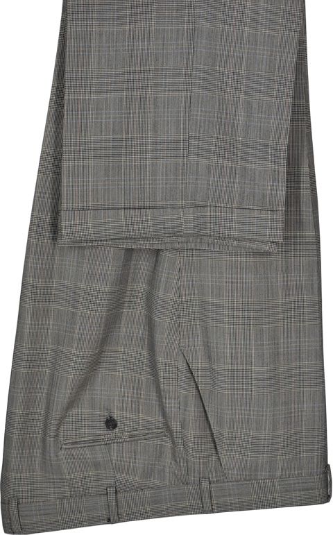 46R Alexander Shields Gray Plaid Two Button Executive Wool Suit