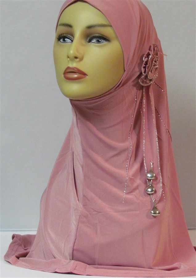 Piece Amira with Rosette w Tear Drop Hijab Hijabs Abaya Jilbab 