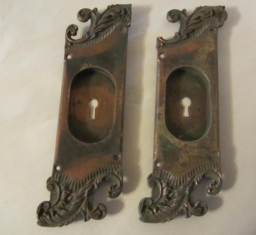 Recessed Pocket Door Cast Bronze Plates Americus R H Co