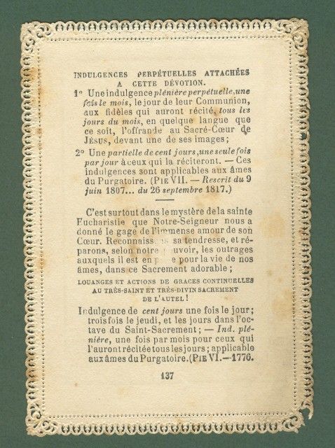 SANTINO. Sacro Cuore. Parigi, Letaille Editore, fine 800.