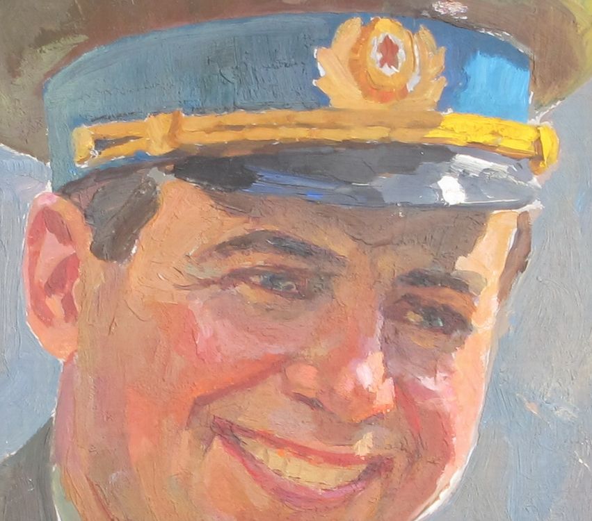 Popovich Oil Painting Old Portrait CCCP VOSTOK 4 Cosmonaut 1960 Soviet 