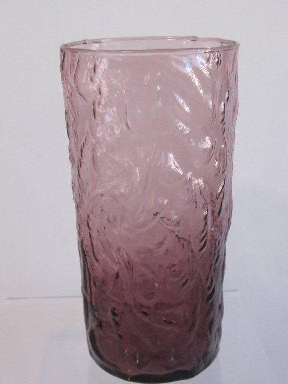 Vintage Seneca Morgantown Driftwood Plum/Amethyst Crinkle Flat Tumbler 