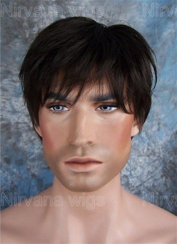 Mens ADAM wig from Nirvana. Spiky Color 4   Brown LARGE SIZE