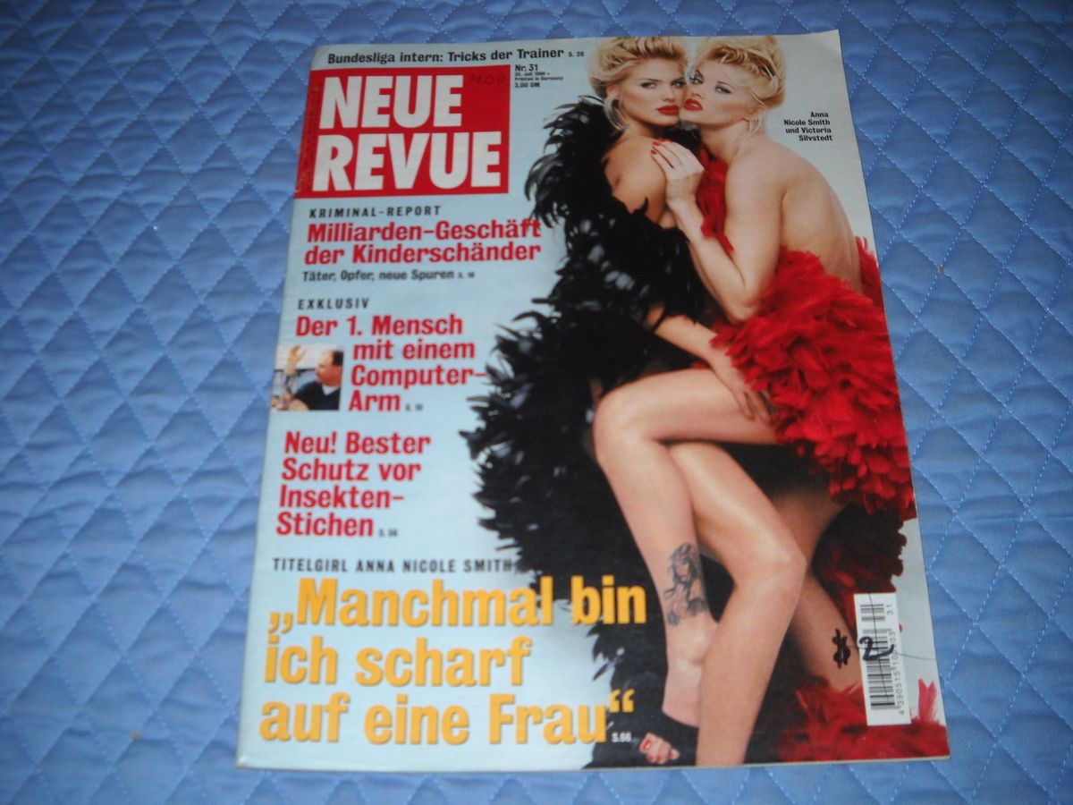 Neue Revue Magazine Anna Nicole Smith and Victoria Silvstedt July 1998 