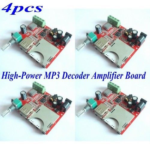 4pcs x New Amplifier Board DC 10W Class D 12V + Remote Contorl