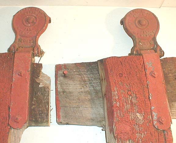 Antique Barn Door Trolley Rollers J.E. Porter Ottawa Ill. Farm Decor 