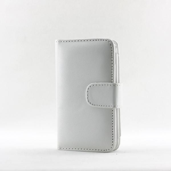 White Leather Wallet Book Case Cover for Apple iPod Touch 4 4th 4Gen 