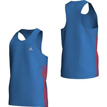 ADIDAS Mens RESPONSE Athletic Singlet Blue/Orange ClimaCool Sport 