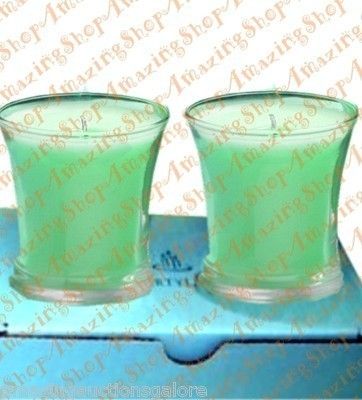 Partylite LOT OF 2 LEMONGRASS Trumpet Jars Boxed Set HUGE SALE