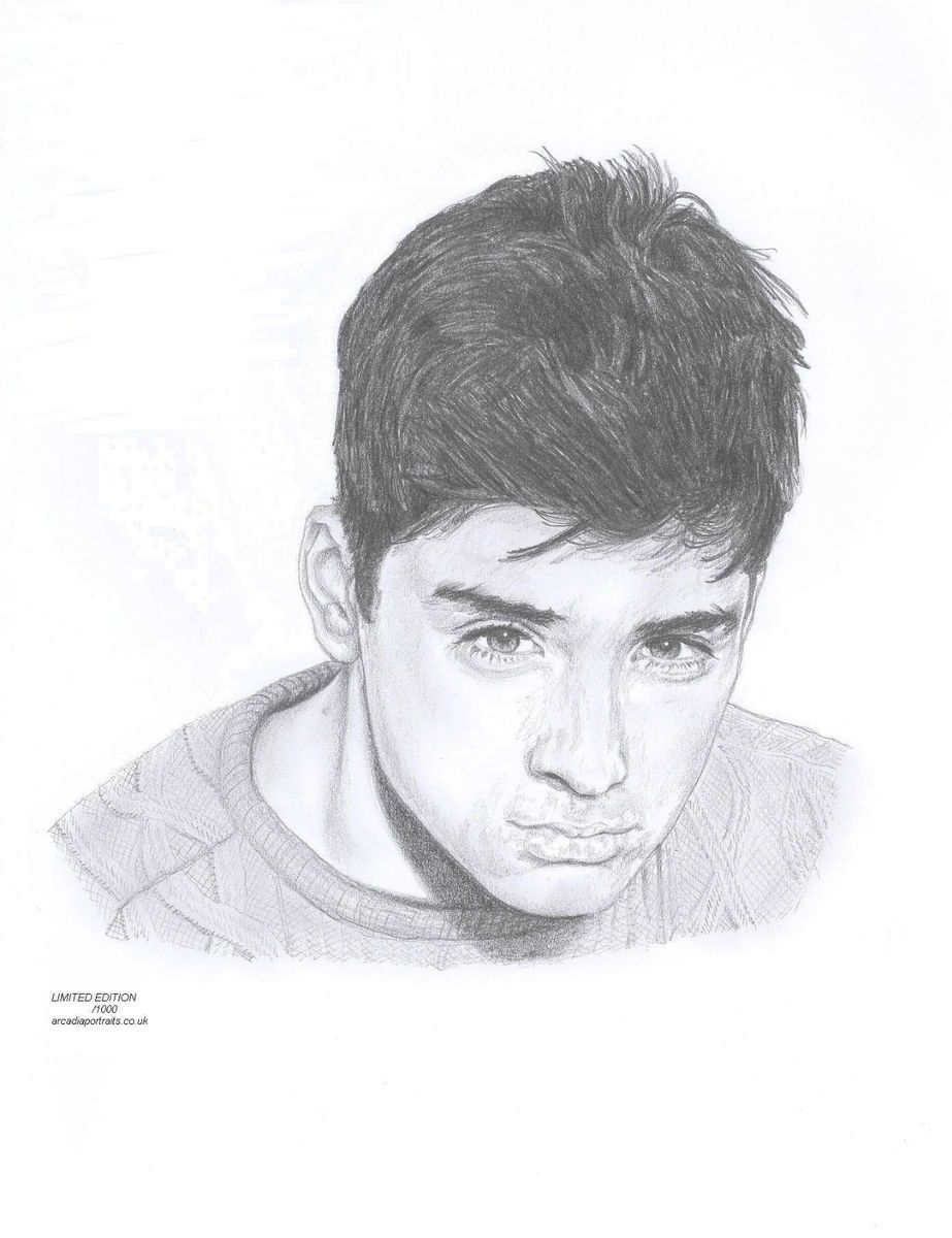 Zayn Malik 1D One Direction Limited Edition Pencil Art Drawing Print 