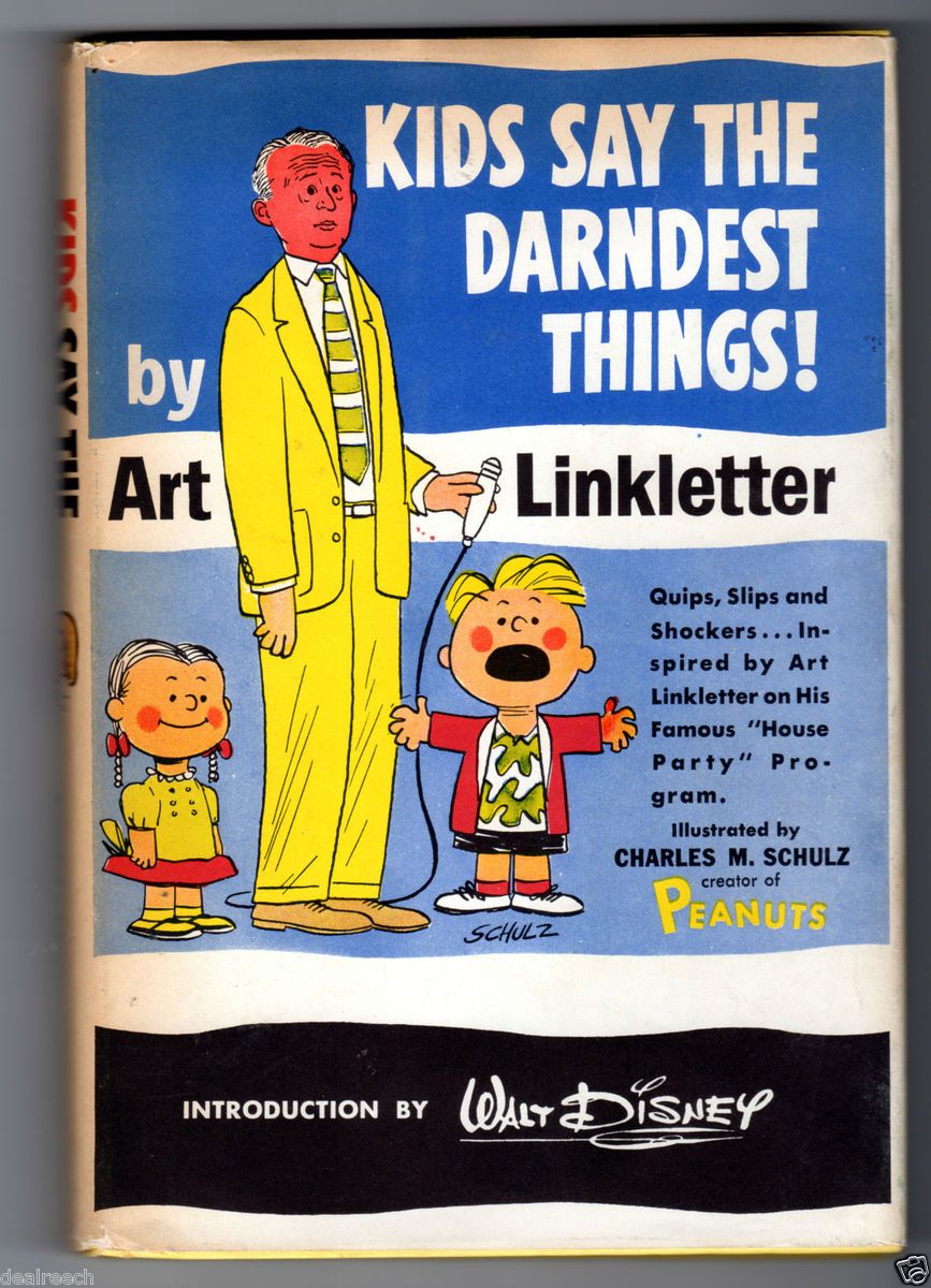 ART LINKLETTER KIDS SAY THE DARNDEST THINGS ART BY CHARLES SCHULTZ 